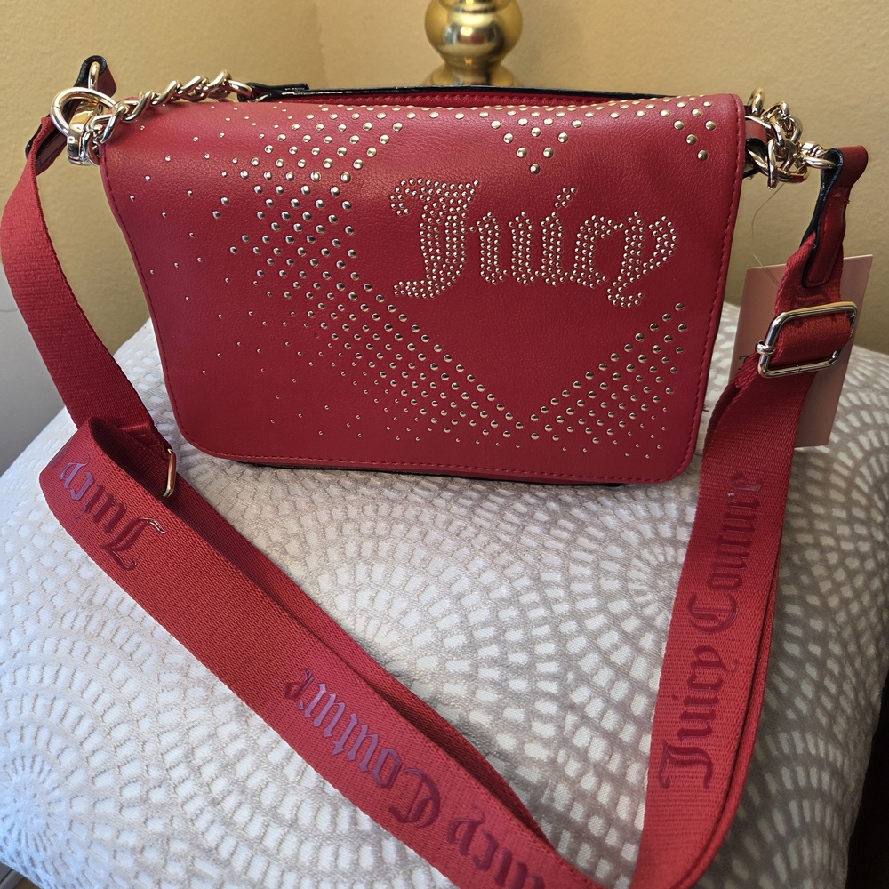 Juicy Couture Red Studded Crossbody Bag NWT